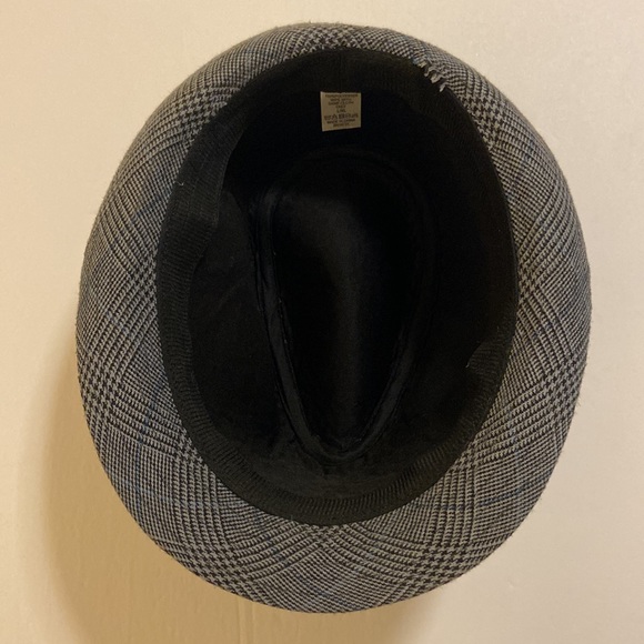 Mens Plaid Fedora Raw Hem hat - Picture 3 of 6